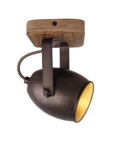 Zwarte plafondspot Chanice, metaal, vintage
