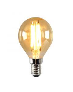 Dimbare Olucia E14 LED lamp, P45, 3W, Amber glas, 2200k