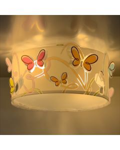 Veelkleurige kinderkamer plafondlamp kunststof, Vlinders