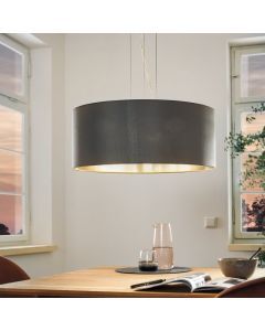 Grijze moderne hanglamp stof, Terme
