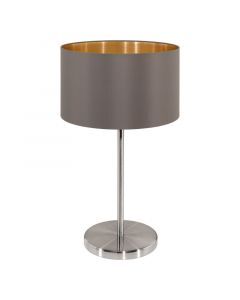 Bruine moderne tafellamp stof, Terme, met schakelaar