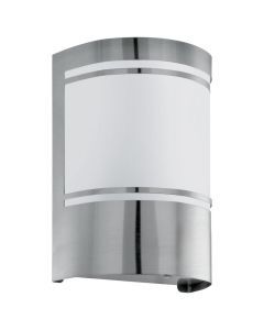 Zilveren buiten wandlamp met schemersensor glas, Aartje, IP44