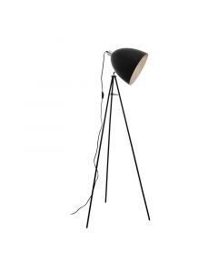 Zwarte vloerlamp Eltjo, staal