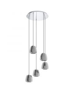 Moderne hanglamp rookglas, Gauke
