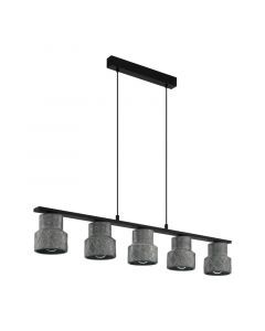 Zinken retro hanglamp staal, Katrien