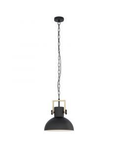 Zwarte industriële hanglamp metaal, Elmira