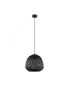 Houten hanglamp zwart, Nicole