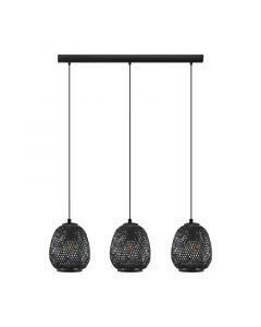 Houten hanglamp zwart, Nicole