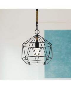 Zwarte industriële hanglamp metaal, Nicki