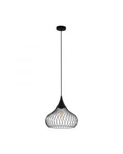 Zwarte industriële hanglamp staal, Vanessa
