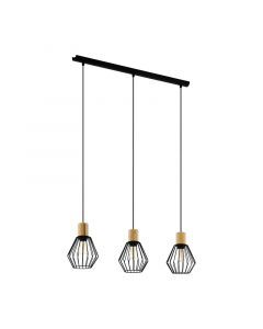 Zwarte industriële hanglamp staal, Josefien