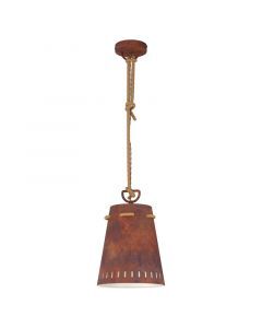 Roestkleurige landelijke hanglamp staal, Everardus