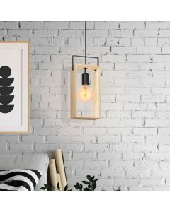 Landelijke hanglamp hout, Olaf