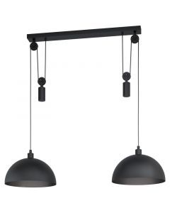 Zwarte industriële hanglamp staal, Yvette