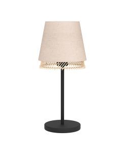 Beige tafellamp stof, Ruby, met schakelaar