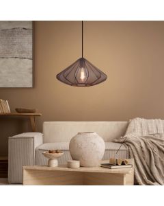 Zwarte industriële hanglamp staal, Agnese