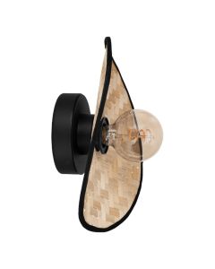 Bruine landelijke wandlamp hout, Jillah