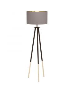 Bruine moderne driepoot vloerlamp, Anish, hout