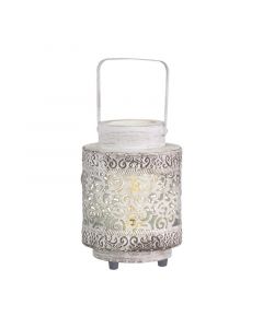 Witte oosterse tafellamp staal, Abdelrahman, met schakelaar