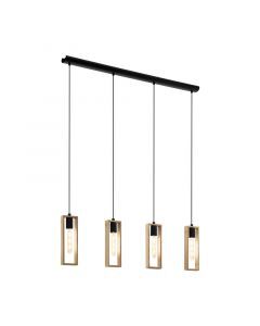 Houten hanglamp bruin, Elroy