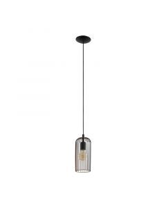 Zwarte industriële hanglamp staal, Silje