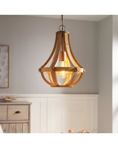 Houten hanglamp bruin, Adriano
