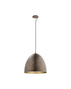 Bruine retro hanglamp staal, Ajay