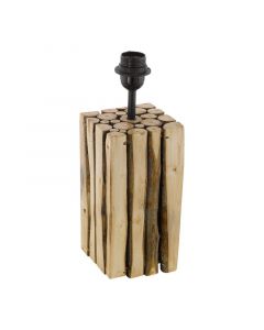 Landelijke tafellamp Kick Hout Bruin