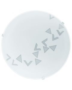 Witte plafonnière glas, Bada, driehoeken