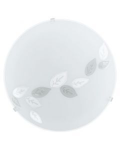 Witte plafonnière glas, Bada, bladeren