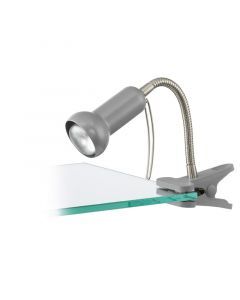 Zilveren klemlamp Okko, staal