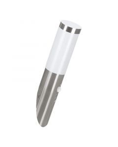 Zilveren buiten wandlamp met bewegingssensor kunststof, Carlein, IP44