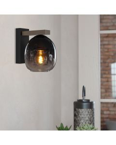Bruine moderne wandlamp hout, Frida
