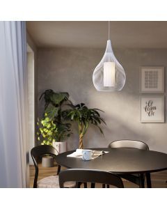 Witte industriële hanglamp glas, Maritima