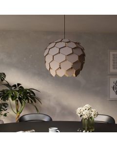 Grijze design hanglamp hout, Latoya