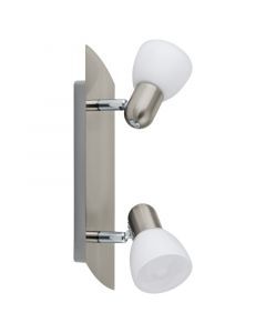 Nikkelen plafondspot Niene, staal, 2 lampen