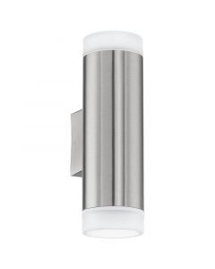 Zilveren moderne up down wandlamp kunststof, Marlies, IP44
