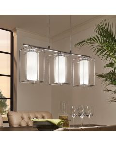 Chromen industriële hanglamp glas, Aprica