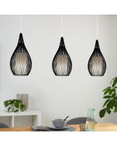 Zwarte moderne hanglamp glas, Maritima