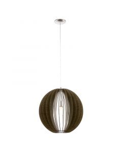 Bruine landelijke hanglamp hout, Bergama