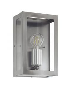 Zilveren industriële buitenlamp rvs, Alihan, IP44