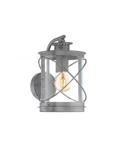 Zilveren buitenlamp kunststof, Alisia, IP44
