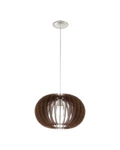 Bruine landelijke hanglamp hout, Kiran