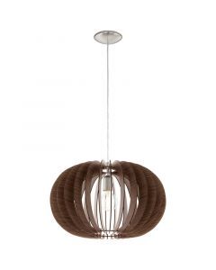 Bruine landelijke hanglamp hout, Kiran