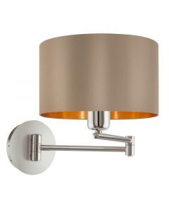 Gouden moderne wandlamp stof, Terme, met schakelaar