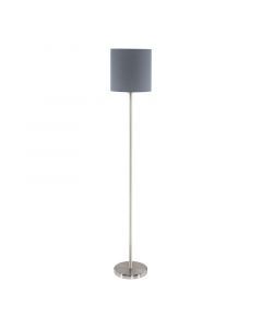 Grijze moderne vloerlamp stof, Abano, met schakelaar