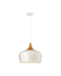 Crème moderne hanglamp hout, Annemarije