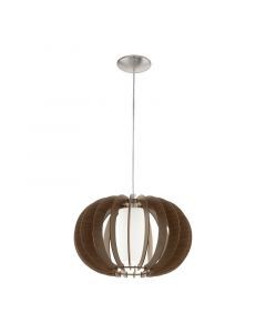 Bruine landelijke hanglamp hout, Kiran, 40 cm