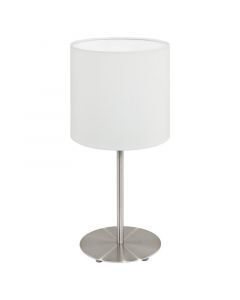 Witte moderne tafellamp stof, Abano, met schakelaar