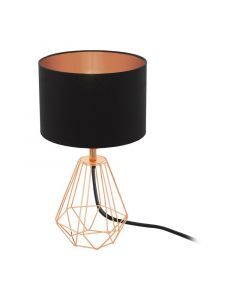 Koperen design tafellamp stof, Acri, met schakelaar